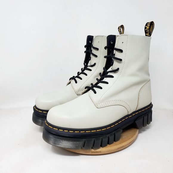 Dr Martens Audrick Quad Boots Women 12 Platform Cobblestone Grey Chunky Lug Boot - Picture 5 of 16